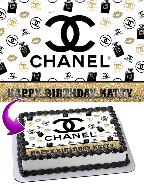 chanel inspired cake toppers|Chanel logo cake topper.